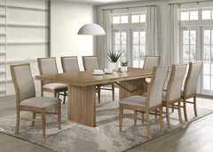 Adina Extension Dining Set Distressed Light Brown
