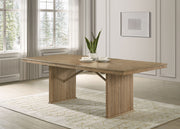 Mesa de comedor extensible Adina de 89 pulgadas, color marrón claro envejecido