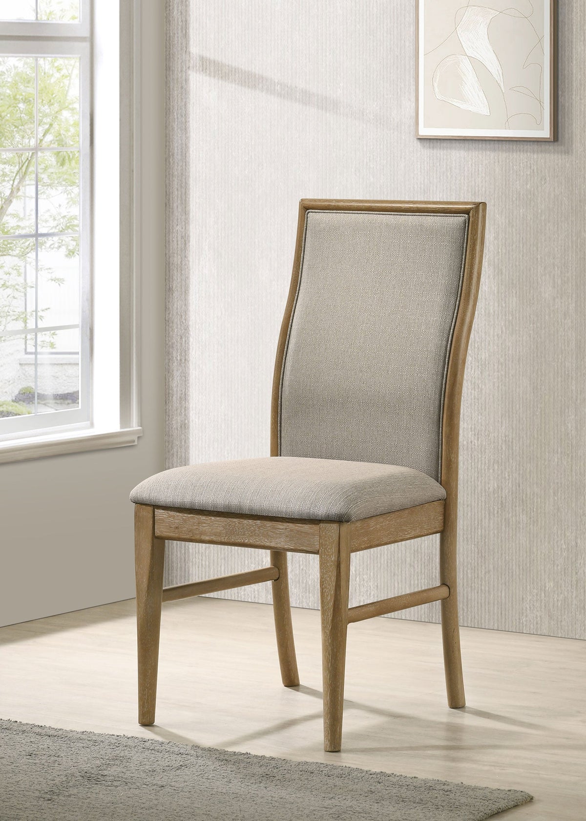 Silla de comedor tapizada Adina color cebada (juego de 2)
