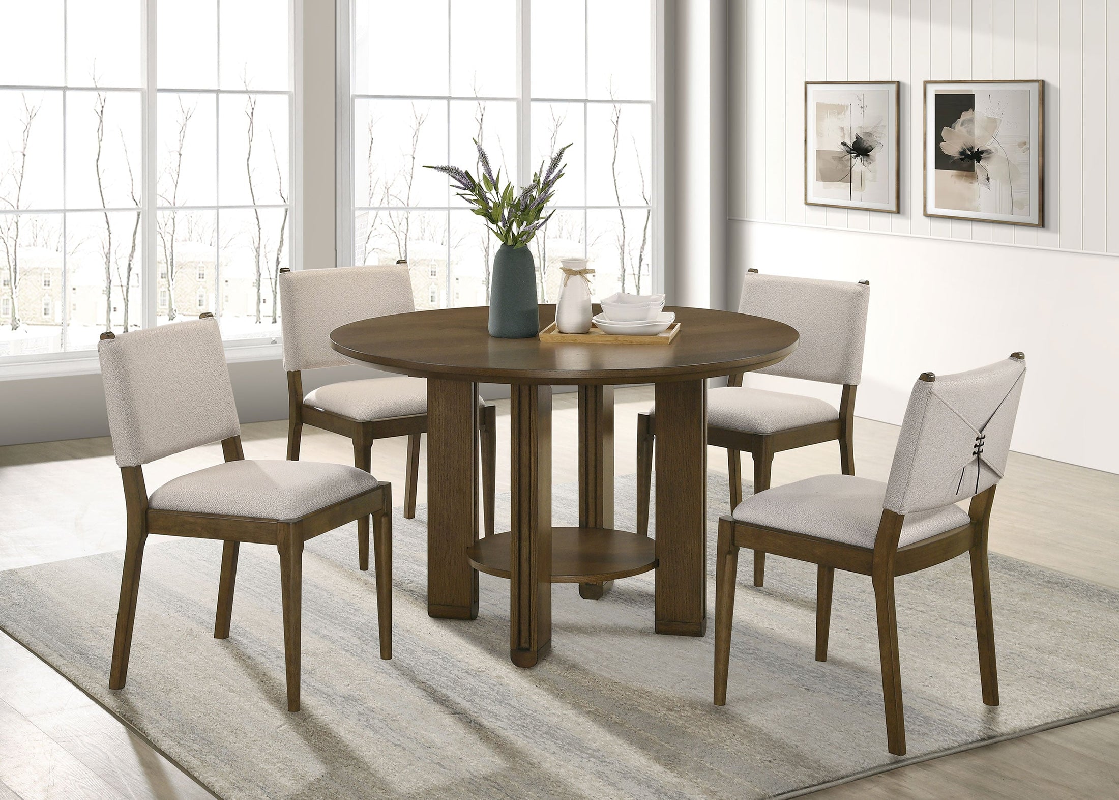 Juego de comedor redondo Ottowa de altura de mostrador marrón
