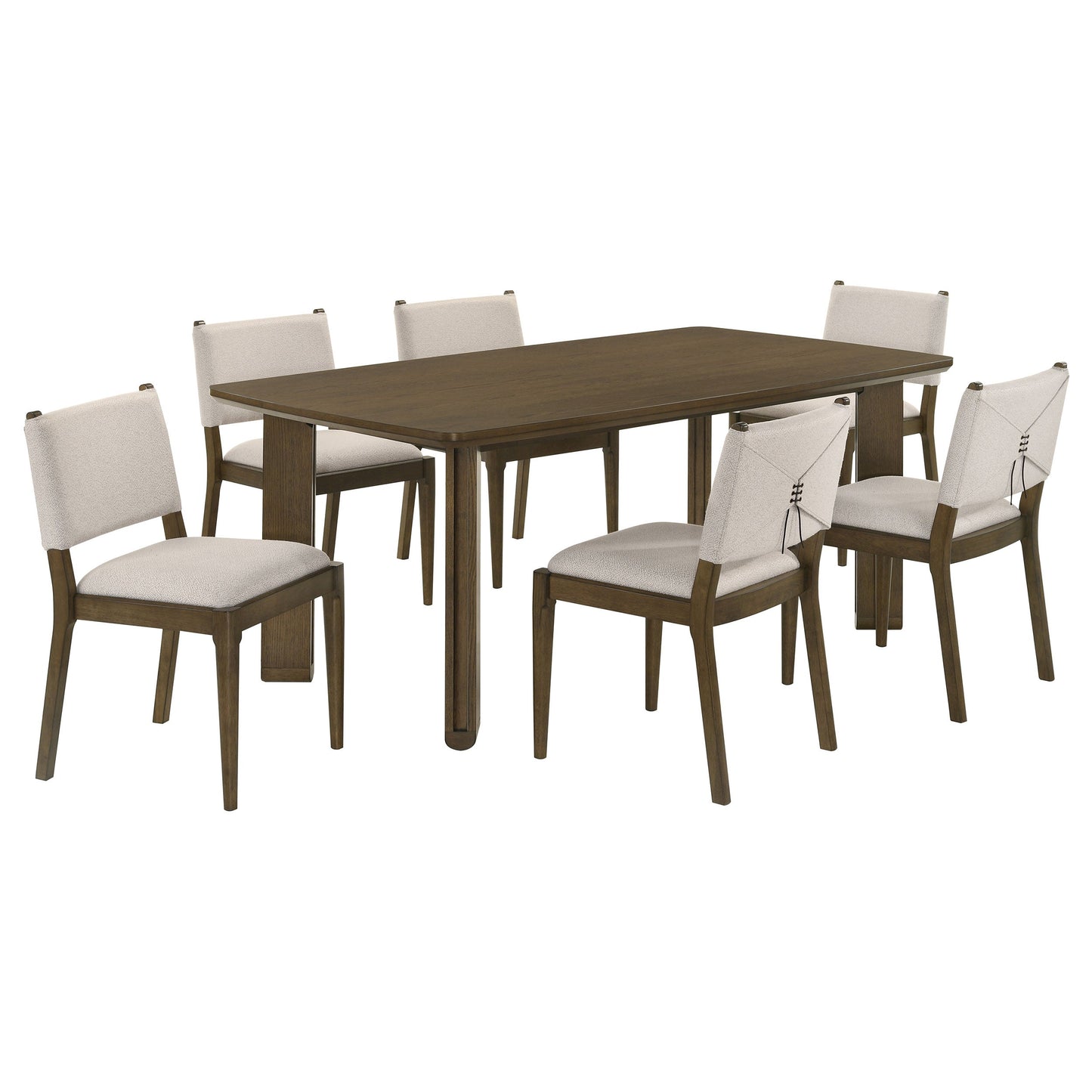 Juego de mesa de comedor rectangular de madera Ottowa marrón