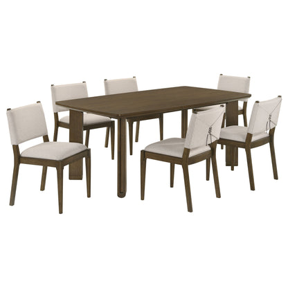 Juego de mesa de comedor rectangular de madera Ottowa marrón