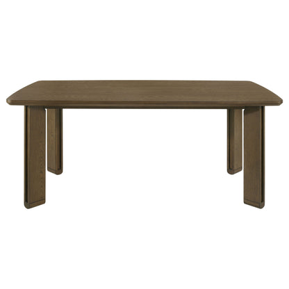 Juego de mesa de comedor rectangular de madera Ottowa marrón