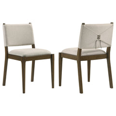 Silla de comedor tapizada Ottowa marrón (juego de 2)