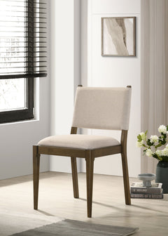 Silla de comedor tapizada Ottowa marrón (juego de 2)