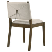 Silla de comedor tapizada Ottowa marrón (juego de 2)