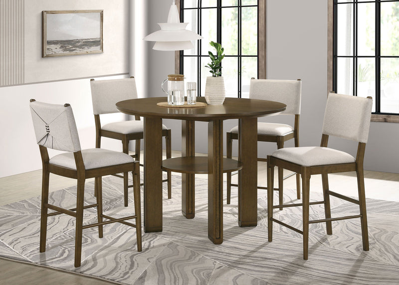 Juego de comedor redondo Ottowa de altura de mostrador marrón