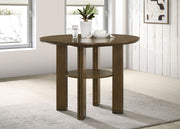 Mesa de comedor redonda de 47 pulgadas y altura de mostrador Ottowa, color marrón