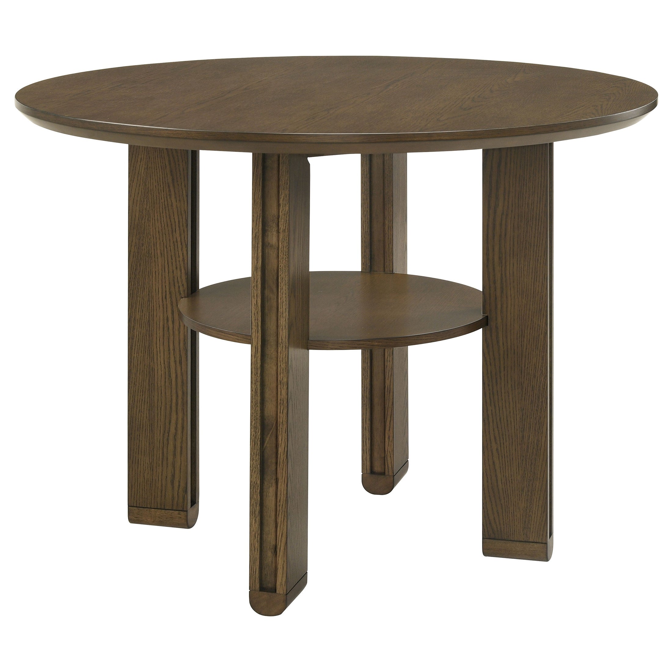 Mesa de comedor redonda de 47 pulgadas y altura de mostrador Ottowa, color marrón