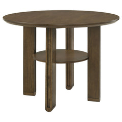 Mesa de comedor redonda de 47 pulgadas y altura de mostrador Ottowa, color marrón