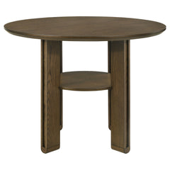 Mesa de comedor redonda de 47 pulgadas y altura de mostrador Ottowa, color marrón