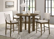 Mesa de comedor redonda de 47 pulgadas y altura de mostrador Ottowa, color marrón