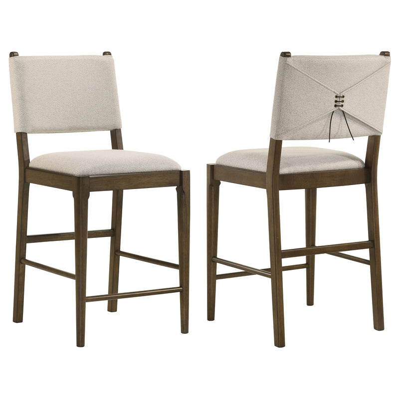 Silla auxiliar tapizada Ottowa marrón (juego de 2)