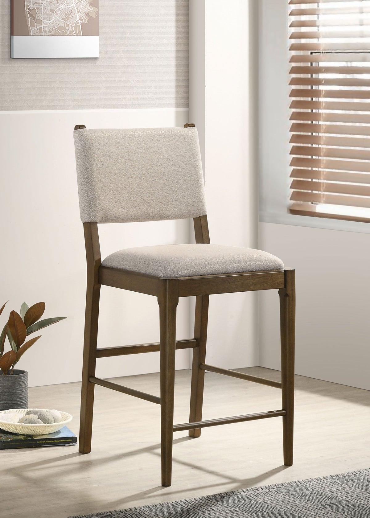Silla auxiliar tapizada Ottowa marrón (juego de 2)
