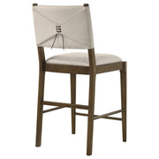 Silla auxiliar tapizada Ottowa marrón (juego de 2)