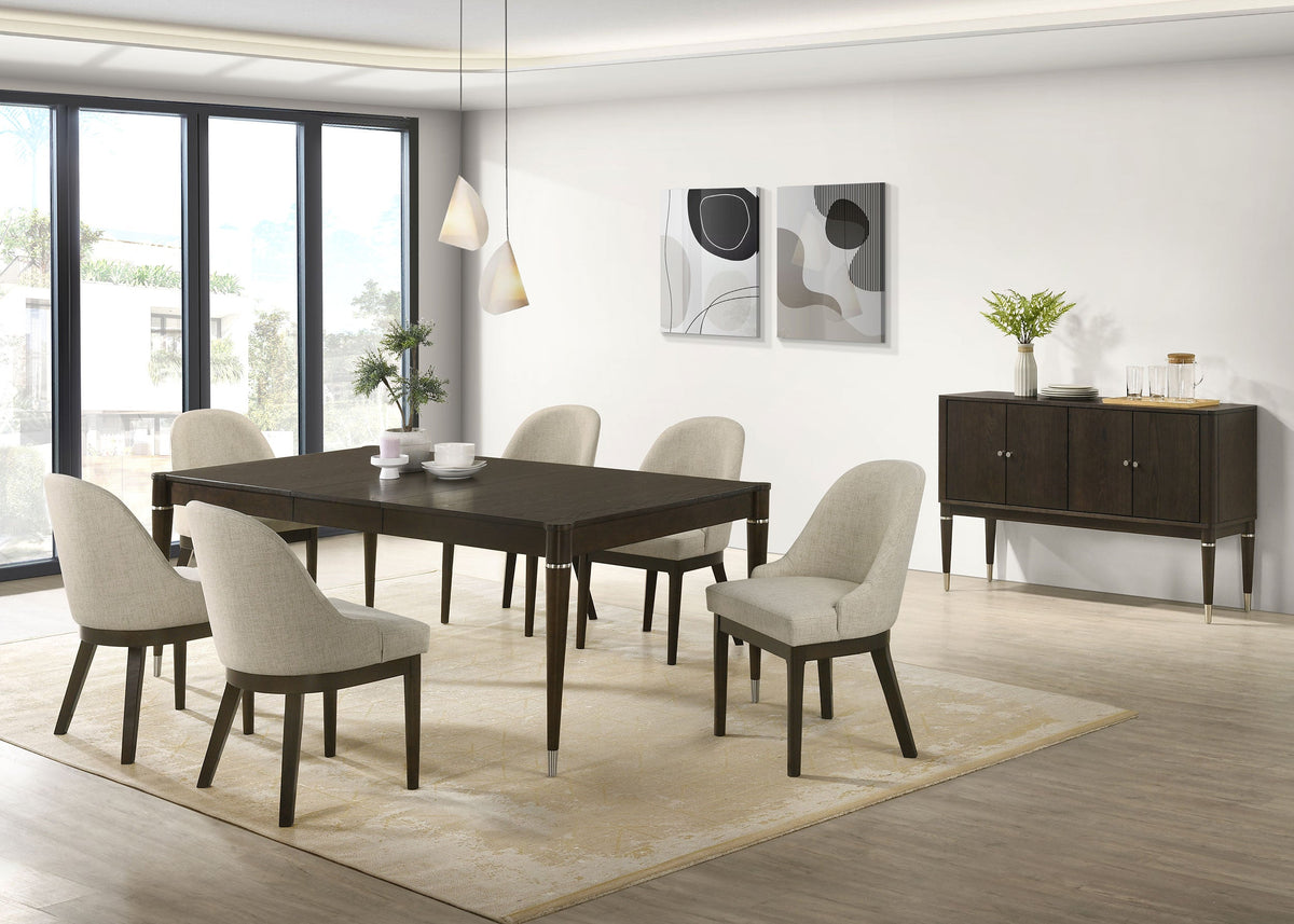 Juego de comedor rectangular Reseda marrón ceniza