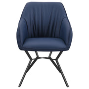 Sillón de comedor tapizado Mayer azul y marrón (juego de 2)