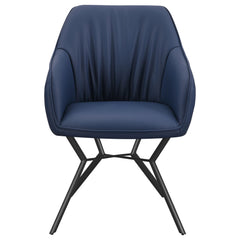 Sillón de comedor tapizado Mayer azul y marrón (juego de 2)