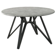 Juego de mesa de comedor redonda Neil de 5 piezas en hormigón y metal gris