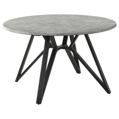 Juego de mesa de comedor redonda Neil de 5 piezas en hormigón y metal gris