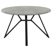 Juego de mesa de comedor redonda Neil de 5 piezas en hormigón y metal gris
