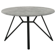 Juego de mesa de comedor redonda Neil de 5 piezas en hormigón y metal gris