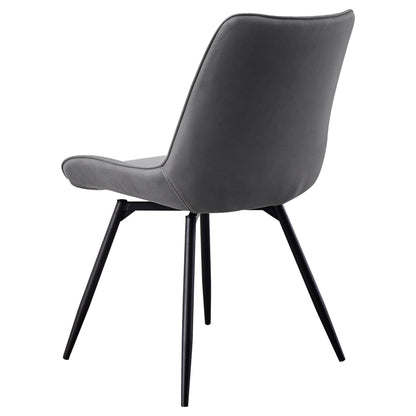 Juego de mesa de comedor redonda Neil de 5 piezas en hormigón y metal gris