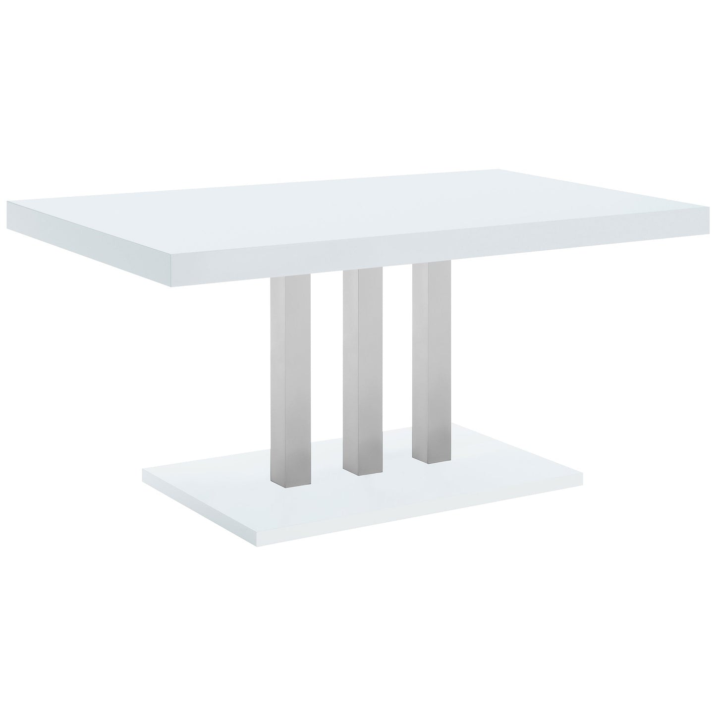 Juego de comedor rectangular Brooklyn blanco de alto brillo