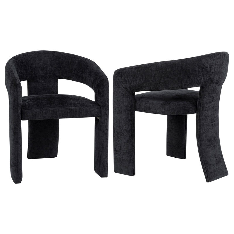 Carlow Upholstered Dining Arm Chair Black (Set of 2)