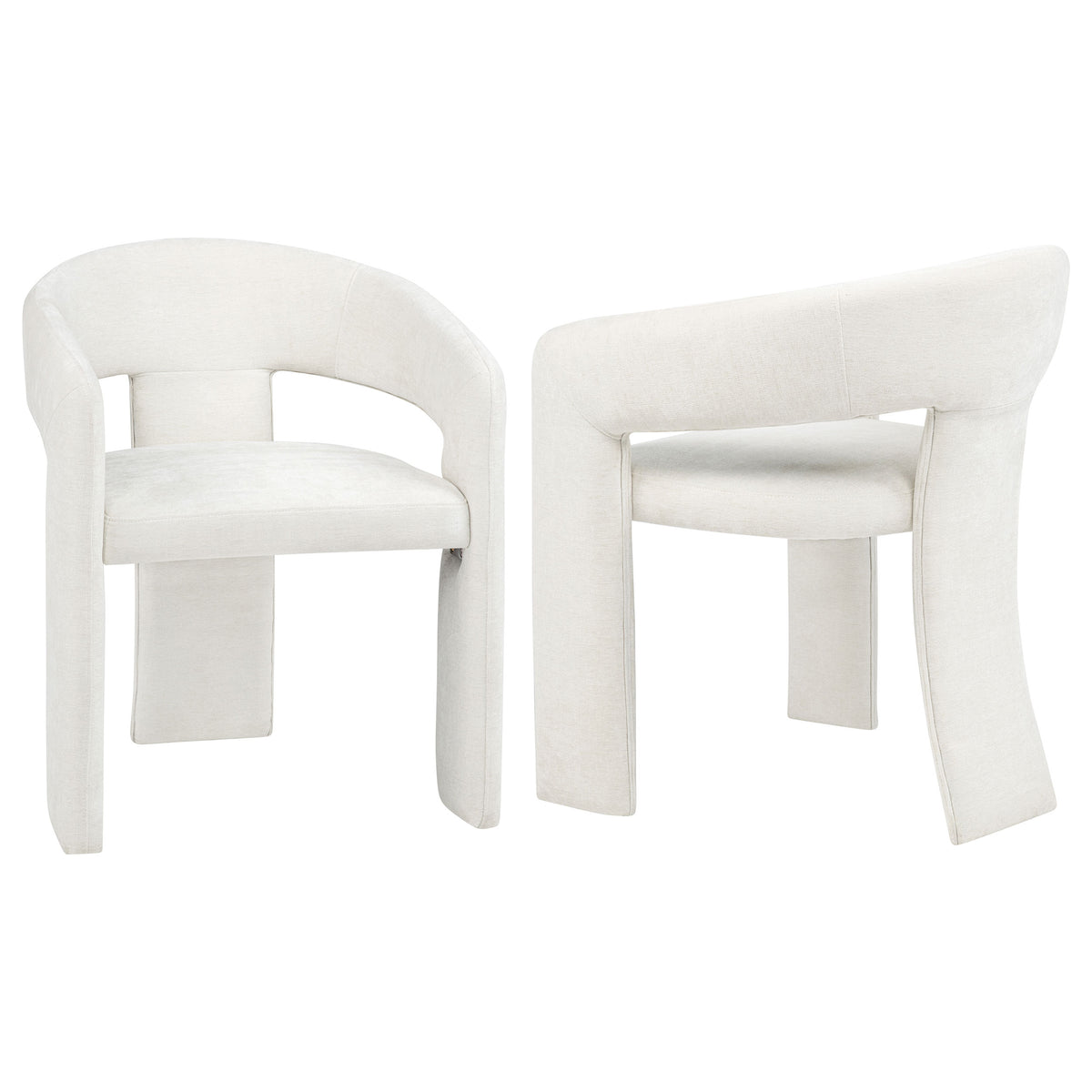 Carlow Upholstered Dining Arm Chair White (Set of 2)