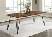 Mesa de comedor Neve de 80 pulgadas con borde natural de sheesham gris