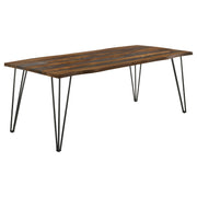 Mesa de comedor Neve de 80 pulgadas con borde natural de sheesham gris