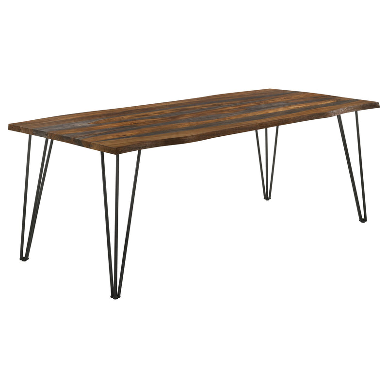 Mesa de comedor Neve de 80 pulgadas con borde natural de sheesham gris