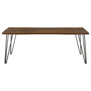 Mesa de comedor Neve de 80 pulgadas con borde natural de sheesham gris