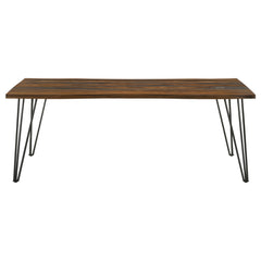 Mesa de comedor Neve de 80 pulgadas con borde natural de sheesham gris