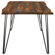Mesa de comedor Neve de 80 pulgadas con borde natural de sheesham gris