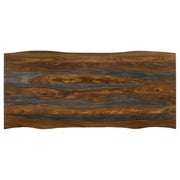 Mesa de comedor Neve de 80 pulgadas con borde natural de sheesham gris