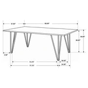 Mesa de comedor Neve de 80 pulgadas con borde natural de sheesham gris