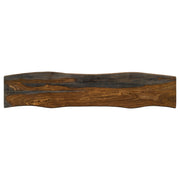 Banco de comedor Neve Live Edge de madera con patas de horquilla y sheesham gris
