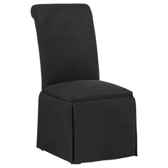Shawna Upholstered Skirted Side Chair Black (Set of 2)