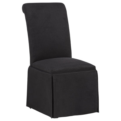 Shawna Upholstered Skirted Side Chair Black (Set of 2)