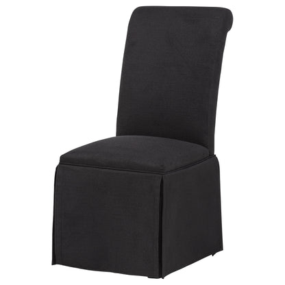 Shawna Upholstered Skirted Side Chair Black (Set of 2)