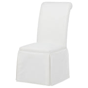 Shawna Upholstered Skirted Side Chair White (Set of 2)
