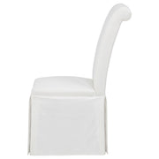Shawna Upholstered Skirted Side Chair White (Set of 2)
