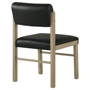 Kehoe Upholstered Dining Side Chair Black and Natural Oak (Set of 2)