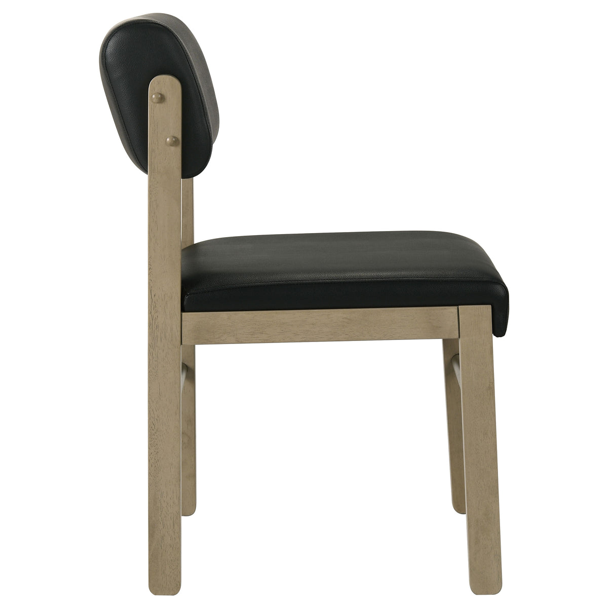 Kehoe Upholstered Dining Side Chair Black and Natural Oak (Set of 2)