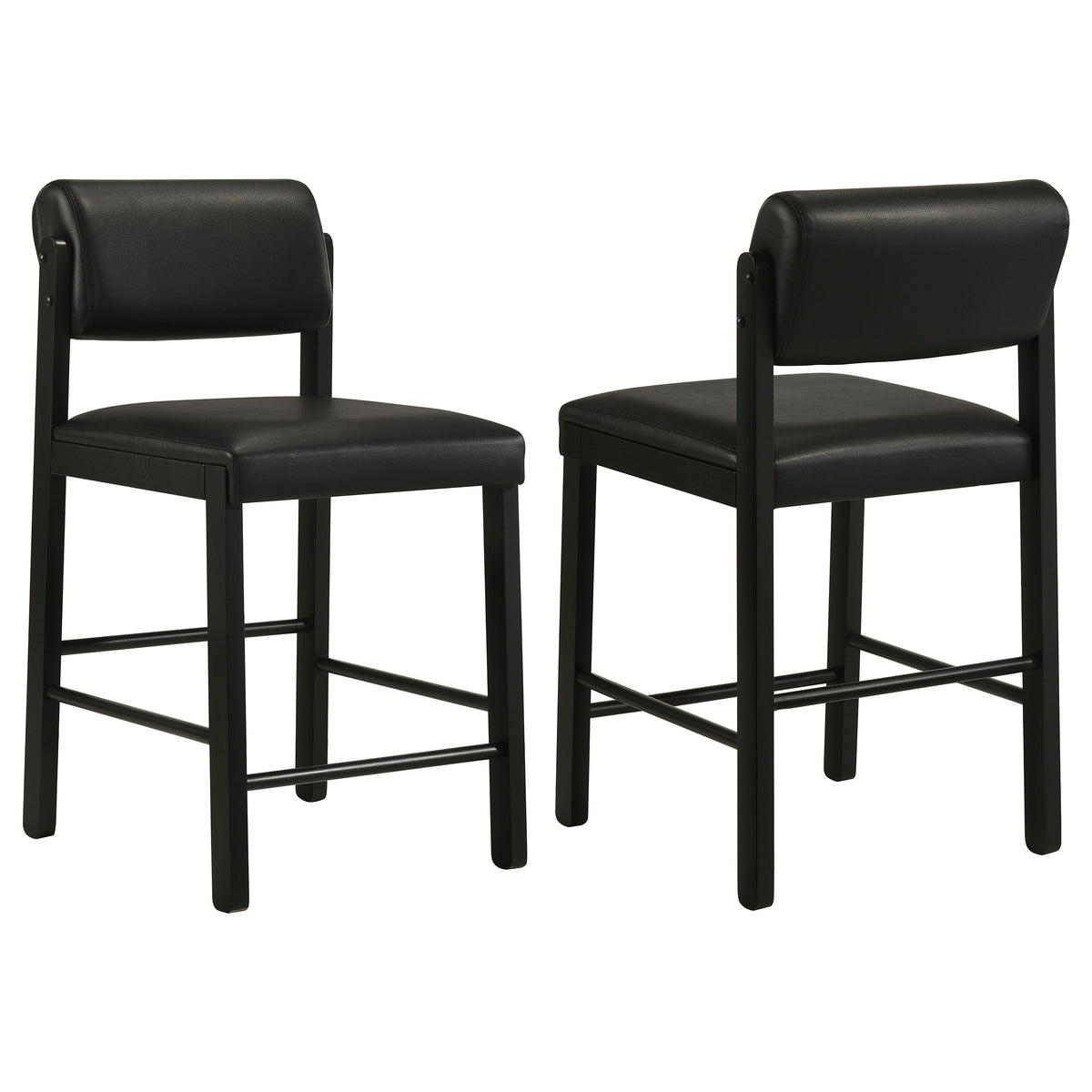 Kehoe Upholstered Counter Height Chair Black (Set of 2)