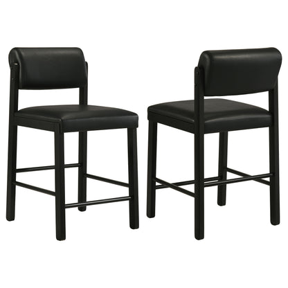 Kehoe Upholstered Counter Height Chair Black (Set of 2)