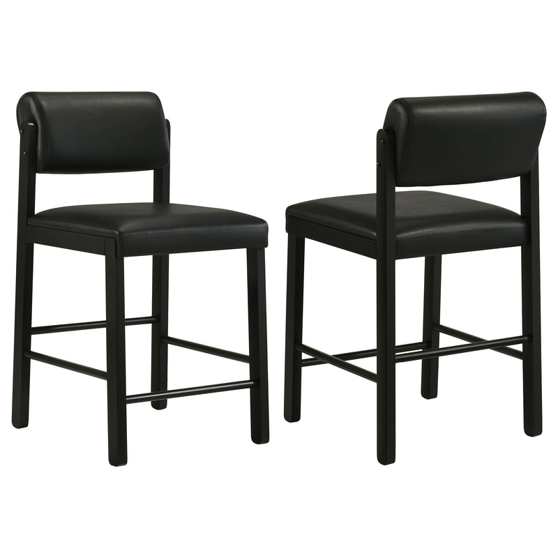 Kehoe Upholstered Counter Height Chair Black (Set of 2)