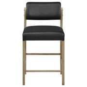 Kehoe Upholstered Counter Height Chair Black and Natural Oak (Set of 2)